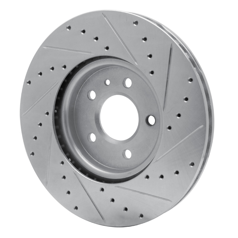 Buick CASCADA Brake Rotor (1) - Front Left - R1 Concepts - Drilled & Slotted - Silver - `14-`19